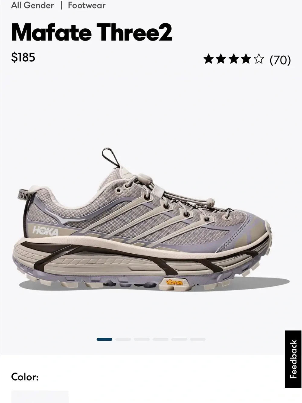 Hoka Mafate Three2 Women’s Trail Sneakers — Putty Foggy Gray